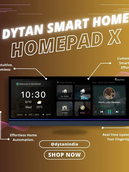 This is the HomePad X, the heart of your smart home. Its intuitive, seamless interface allows for effortless home automation, letting you customize smart scenes and see real time updates at a glance.