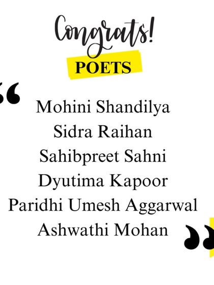 Congratulations to the poets selected for our next big show. This is an example of how we announce our selected performers for curated events.