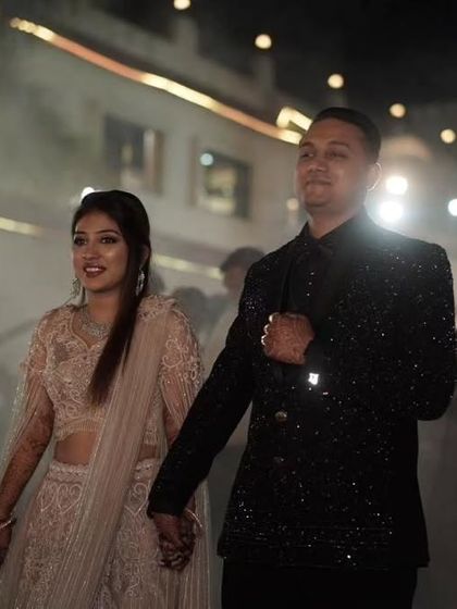 Here is another groom in one of my black designer suits. The entire jacket is handcrafted with katdana work, making it a centerpiece for a wedding reception.