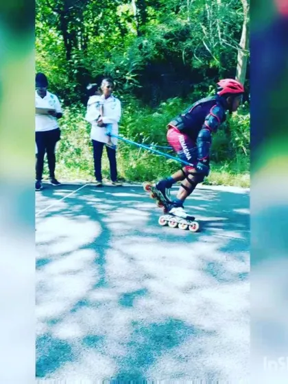 Resistance training is crucial for building explosive power. Here's one of our skaters during an intense off-skate session, preparing for Alpine trials.