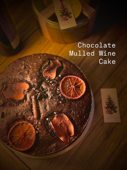My Chocolate Mulled Wine Cake is a true indulgence. I infuse red wine with fruits and spices, bake it into a rich chocolate cake, and then baste it with more wine once it's out of the oven for an extra boozy kick.