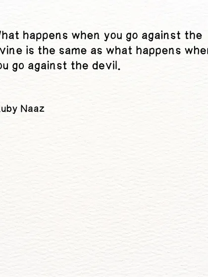 A thought-provoking statement. Going against the divine has the same consequence as going against the devil. The only side to choose is yourself.