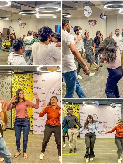 A snapshot of the fun at Observe.AI. Our interactive flashmobs get everyone involved, turning colleagues into a cheering crowd and creating lasting memories.