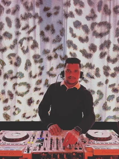 At the console for a New Year's Eve party. I bring the same level of energy and professionalism to corporate events and private parties as I do to weddings.