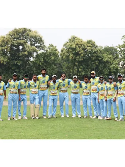 Our team lined up during the 2nd Bhagat Ram cricket tournament. Team unity and strategy are as important as individual skill in our training philosophy.