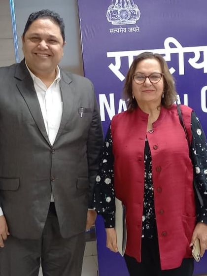 With a fellow participant at the National Commission for Women. The diverse expertise in the room contributed to a comprehensive review of laws concerning women's safety.