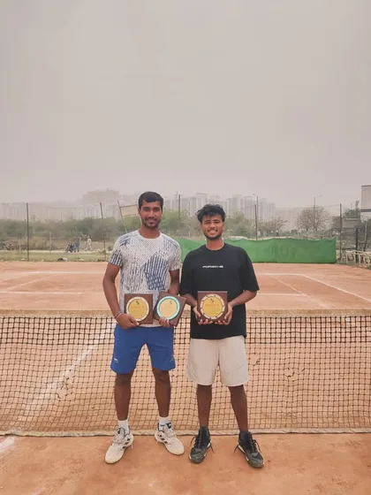 Our coaches lead by example. We are proud to see our coaches, Utkarsh Tiwari and Uday Saini, winning both the doubles and singles titles, proving their expertise not just in teaching but also in competitive play.