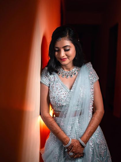 A quiet, contemplative moment captured during the reception photoshoot.