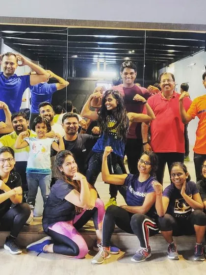 Beyond dance, the studio is a fantastic venue for fitness classes like Zumba. The mirrored wall helps everyone check their form, and the energetic atmosphere keeps motivation high, as you can see from these happy faces after a great workout.