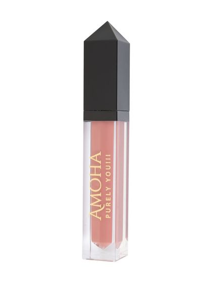 A single tube of nude 'Amoha' lipstick on a white background.