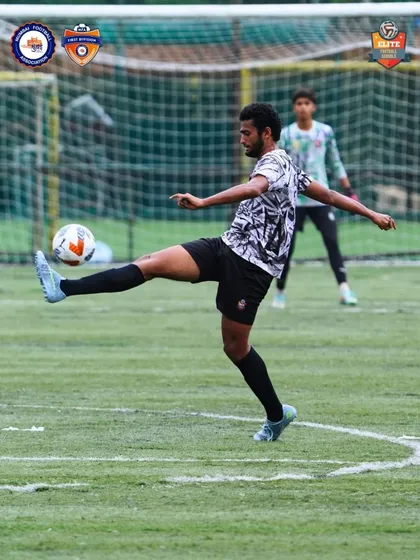 A player demonstrating perfect technique with a volley. We focus on developing well-rounded technical skills in all our athletes.