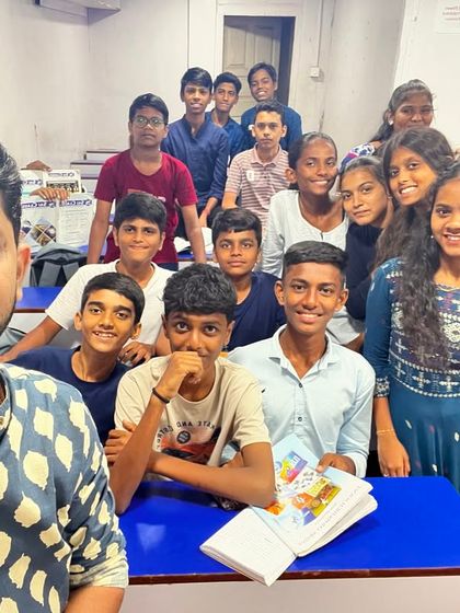 Another group photo from our Royal Blue themed day, showcasing the unity and festive spirit of our students.