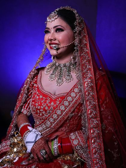 The joy on a bride's face is everything. This look was created to be both glamorous and timeless.