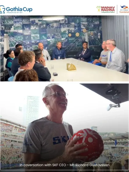 In conversation with SKF CEO Mr. Richard Gustafsson at the Gothia Cup. We build strategic collaborations with global leaders to create impactful sporting opportunities for Indian youth.