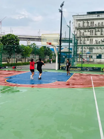 A player runs a fast break.