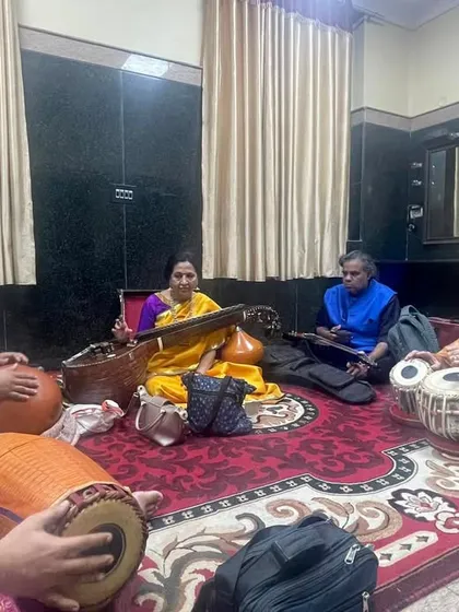 A behind-the-scenes look at a jugalbandi rehearsal. The real magic is created here, as we sit together, experiment, and blend our different musical styles.