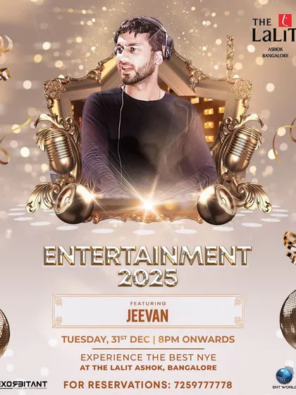 The official announcement for my headline performance at The Lalit Ashok for New Year's Eve. Being featured for such a major event shows the trust top venues place in me.