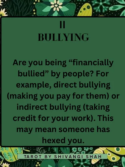 Financial bullying, where people make you pay for them or take credit for your work, is a clear sign of a hex. It's a form of energy attack aimed at your financial stability.