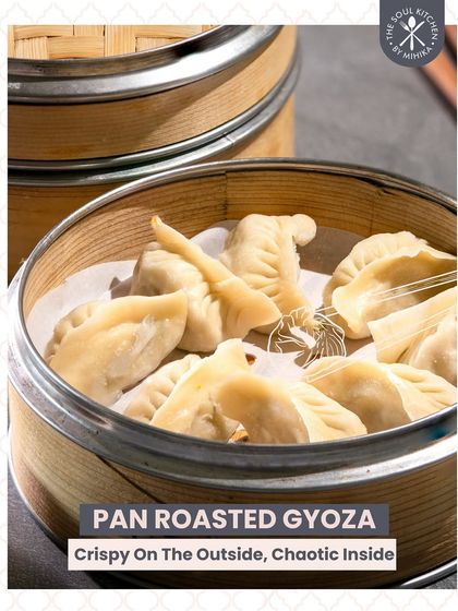 The Pan-Roasted Gyoza is crispy on the outside, but a little chaotic and full of flavour on the inside.