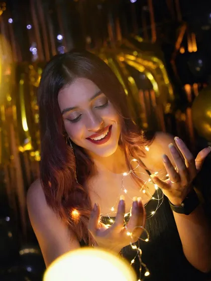 My decorations are designed to be picture-perfect. This shot shows how you can use the fairy lights and balloon backdrops to get those amazing, Instagram-worthy photos during your celebration.