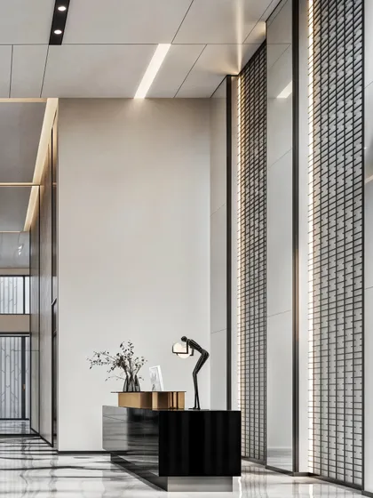 This angle highlights the intricate metal screen, which is backlit to create a beautiful play of light and shadow.