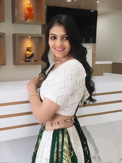 A happy portrait of the client, ready to enjoy the festivities.