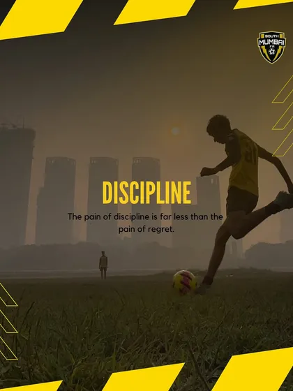 Discipline is the foundation of everything we do. We believe the pain of hard work today is far less than the pain of regret tomorrow. This is how we build character on and off the pitch.