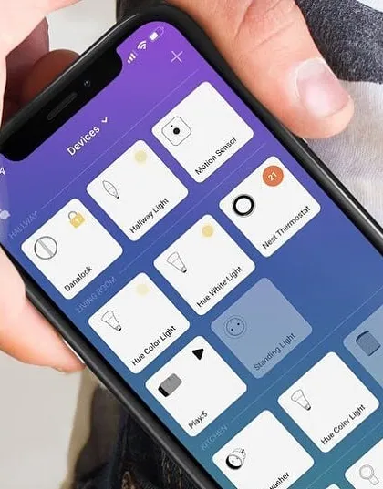 I bring your entire home's security into a single, easy-to-use app on your phone. This interface shows how you can monitor and control everything from your door lock and motion sensors to lights and thermostats, creating a truly integrated and intelligent home security system.