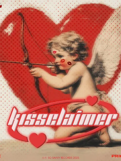 The main cover art for my romantic rap EP 'Kissclaimer'. The artwork reflects the theme of the music, showing another dimension of my artistic range.