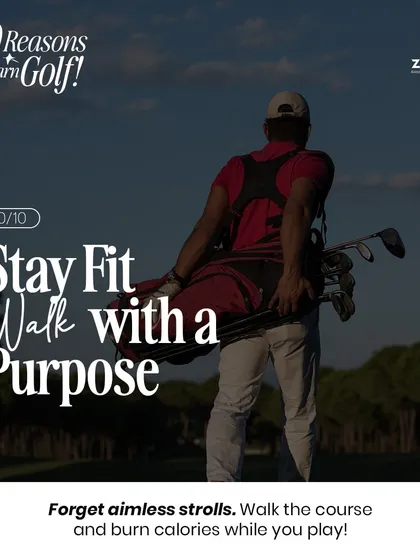 One of the top reasons to learn golf is to stay fit. Walking the course or even our expansive range is a great way to burn calories with a purpose.