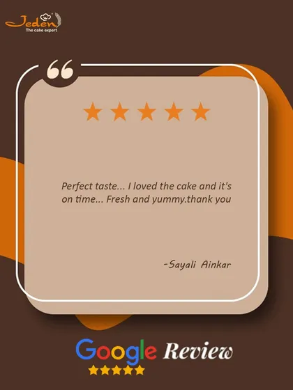Thank you, Sayali, for your 5-star review. We're delighted you loved the perfect taste and freshness of our cake and that it was delivered on time.
