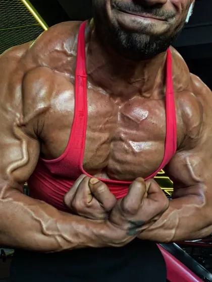 A most muscular pose showing extreme conditioning. Luck can betray you, but hard work never will.
