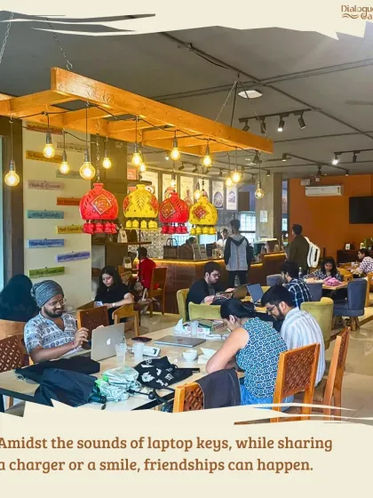 Friendships can happen anywhere, even amidst the quiet tapping of laptop keys. Sharing a charger or a smile can be the start of a new connection in our co-working space.