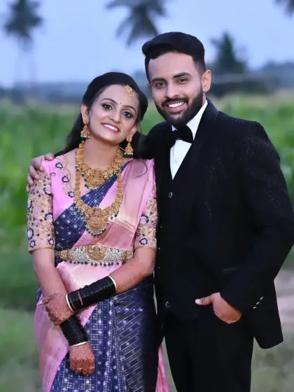 Seeing my bride and her partner together, looking so happy and confident, is the best reward. This outdoor photoshoot captures the beautiful result of a complete bridal look, from makeup to hair.