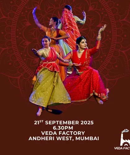 The event poster for our Baithak at Veda Factory in Mumbai, showcasing the vibrant energy of a group performance.