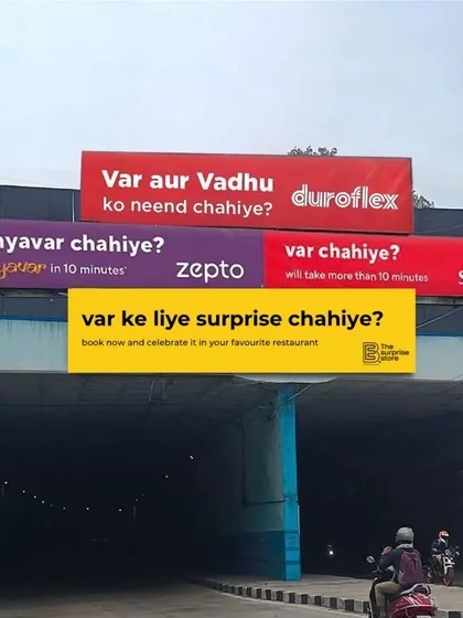 A fun billboard meme I created. "Var ke liye surprise chahiye?" (Need a surprise for the groom?). I'm always ready to celebrate.