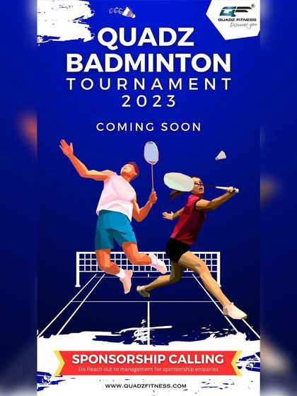 The official poster for our 2023 Badminton Tournament, calling all our members to get ready for the competition.