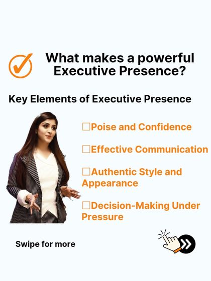 The key elements of a powerful executive presence include poise, effective communication, an authentic style, and the ability to make decisions under pressure. We work on mastering each of these pillars.