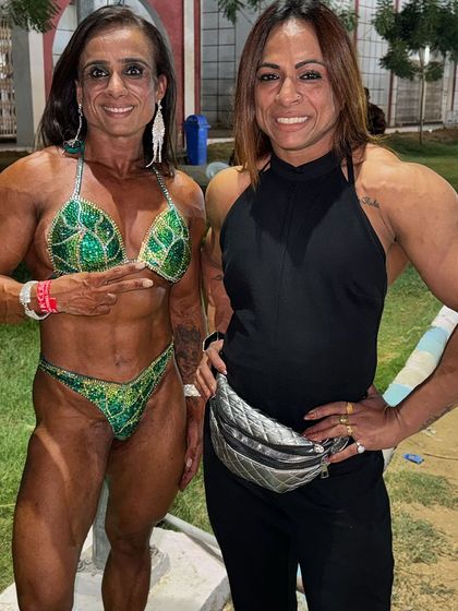 My athlete Anshul with her support system, IFBB Pro Nandita. We are a team, a family, and we support each other's journey.
