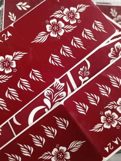 A new floral stencil design. These smaller stencils are great for kids or for adding a touch of henna without committing to a large design.