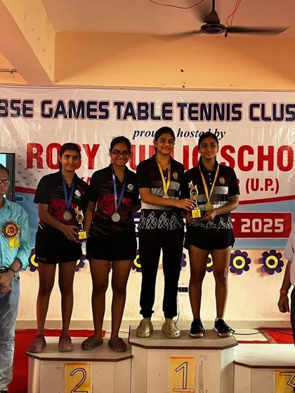 Our girls' team dominates the podium at the CBSE Cluster Table Tennis Championship, securing top positions and showcasing their collective strength.