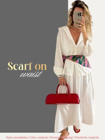 Try using a scarf on your waist instead of a belt. This adds a pop of color and texture, creating a unique and effortlessly chic focal point.