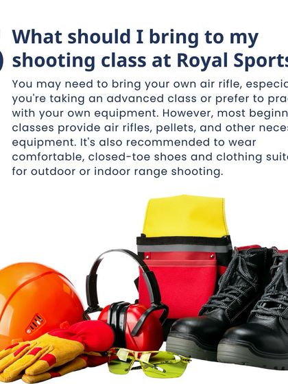 For beginner classes, we provide all necessary equipment including air rifles and pellets. You only need to wear comfortable clothing and closed-toe shoes to get started.