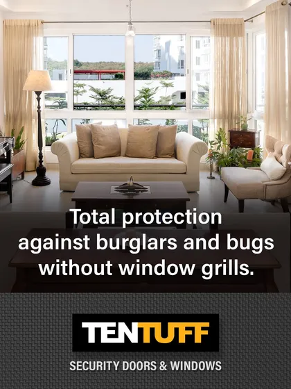 This is the freedom our security windows provide. A bright, beautiful living room with unobstructed views, completely secure from both burglars and insects without the need for ugly, confining window grilles. We believe your home should be a sanctuary, not a prison.