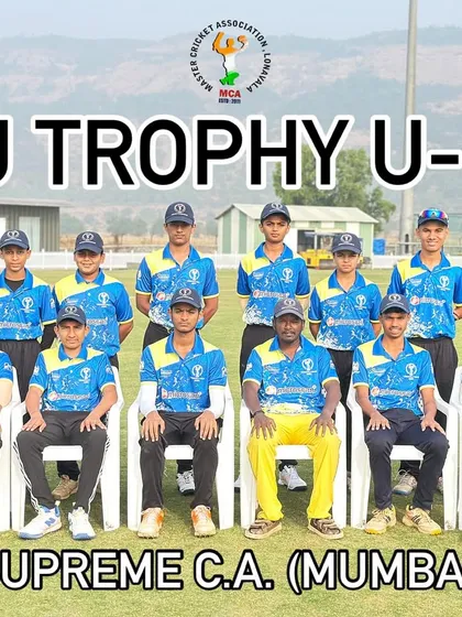The full squad of Supreme C.A. (Mumbai) for the NJ Trophy U-16 tournament. A talented bunch of boys ready to take on any challenge.