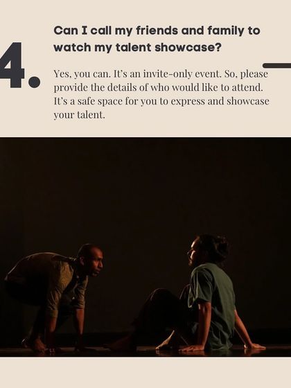 An FAQ confirming that performers can invite friends and family to this invite-only event.