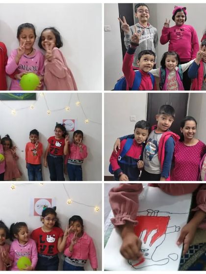 A collage celebrating the everyday fun we have in class. These candid moments of laughter and friendship are just as important as the art we create.