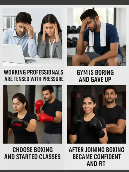 Are you a working professional feeling tired and stressed? Boxing is the best stress buster. It builds confidence, fitness, and mental toughness that you can take from the ring back to your work life.