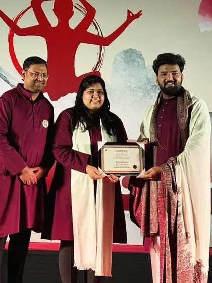 I am deeply grateful to my guru, Acharaya Pankit Goyal, for his guidance. This moment, receiving my certification as a Vastu Shastra Acharya, represents years of dedicated study and my commitment to helping you with this sacred science.
