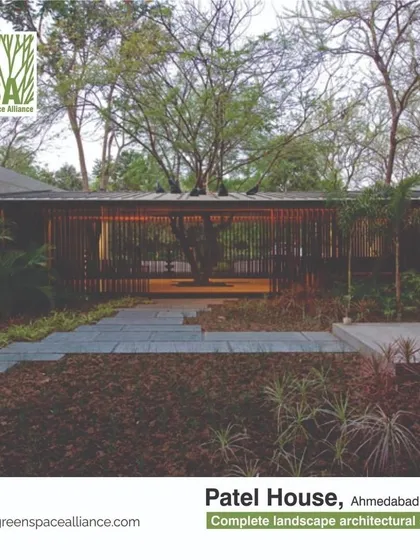The Patel House in Ahmedabad is a prime example of a lifestyle integrated with nature. Our landscape design evolved around the existing trees and natural contours, creating a seamless connection between the indoor and outdoor living spaces for this unique private residence.